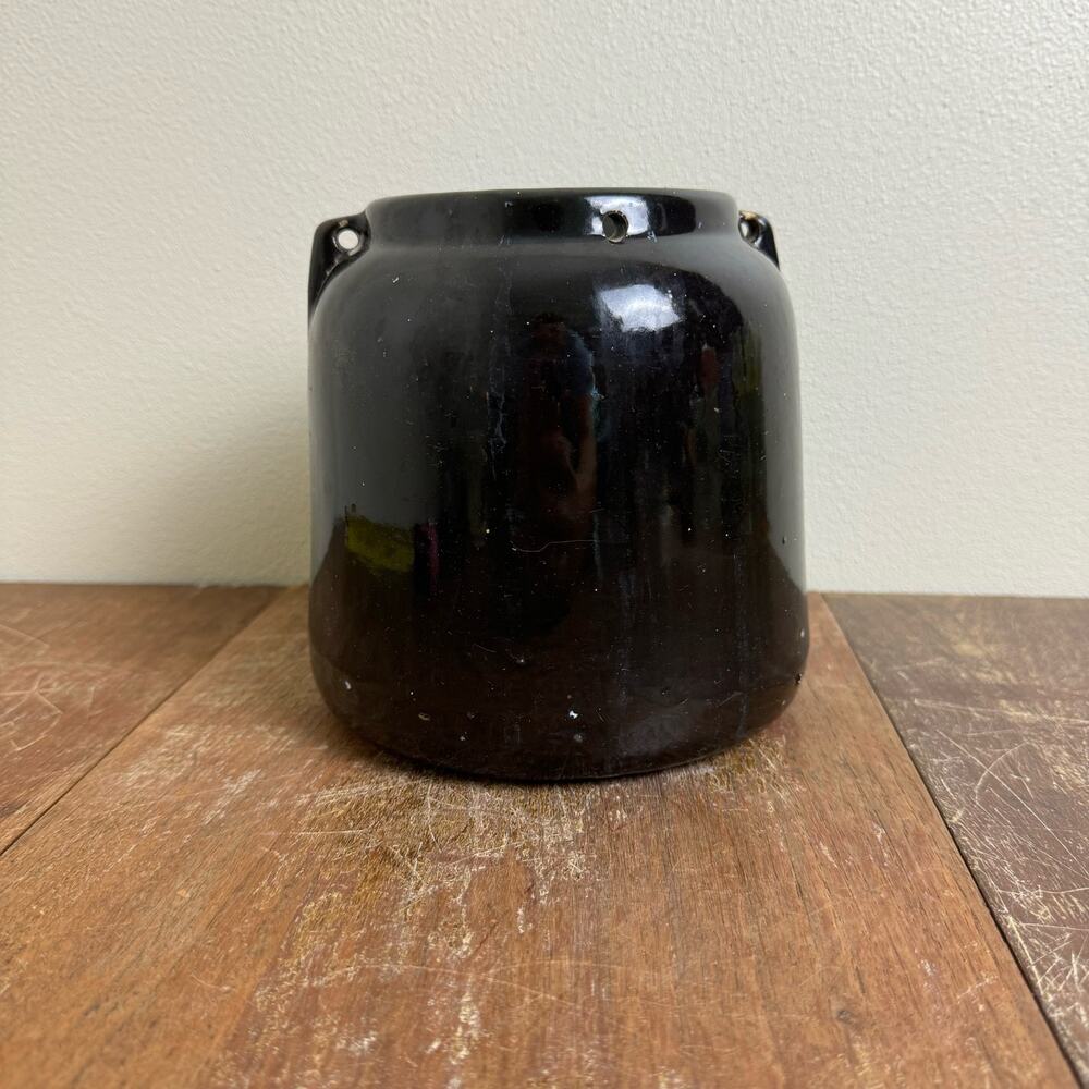 Vintage Antique Stoneware Crock Jug‎ Planter Vase Decor Holes for Hanging